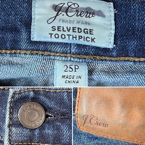 J. Crew Jeans Toothpick Super Skinny Selvedge Size 25 / 0 Petite Mid-rise Ankle - Picture 8 of 11